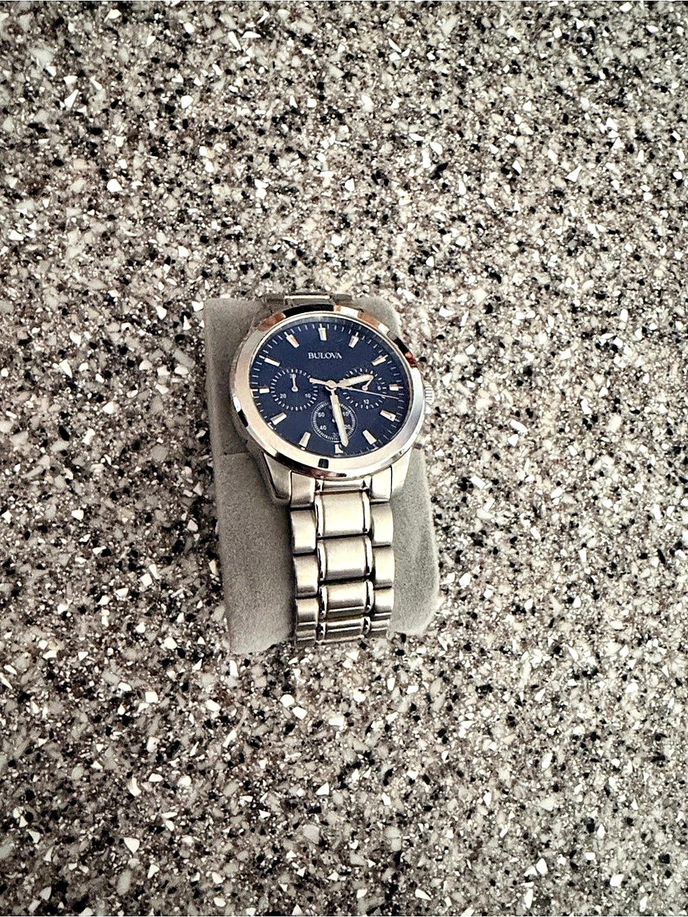 Bulova Chronograph Watch in Silver & Blue